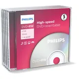 Philips DVD+RW 4.7GB, 5er Pack (DW4S4J05F)