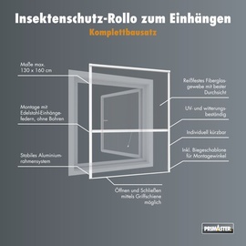 Primaster Fliegenschutz-Roll0 130 x 160 cm weiß/weiß kürzbar