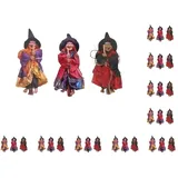 Halloween-Hexenpuppen, realistisch, langlebig, aus Kunststoff, hängende Horror-Hexenfigur, Hexenfigur, verschiedene Farben, 10 Stück