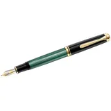 Pelikan Souverän M600 Kolbenfüller schwarz/grün/gold F (fein), 1 St.