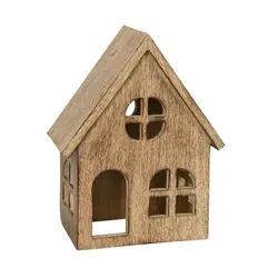Deko Holzhaus dunkelbraun 651637025708 20x11,5x25cm