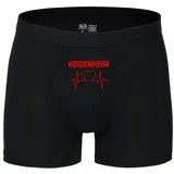 multifanshop Heidenheim Herzschlag Boxershorts Schwarz / Rot L 2er Pack