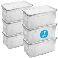 Centi Aufbewahrungsbox Deckel 6er Set – 17 Liter Plastikbox