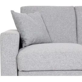 Mendler Sofa HWC-H47 mit Ottomane, Couch Sofa Gästebett, Schlaffunktion Stauraum 217x145cm Stoff/Textil hellgrau