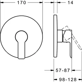 Hansa Ligna Einhandmischer rund für 1 Verbraucher Chrom 83879503