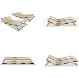 vidaXL Lattenroste 2 Stk. mit 28 Latten 7 Zonen 90 x 200 cm - Lattenrost - Bettrost - Mattenrost - Matratzenrost - Braun
