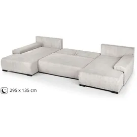 beautysofa Ecksofa BENNY Polyester U-Form 3-Sitzer Beige