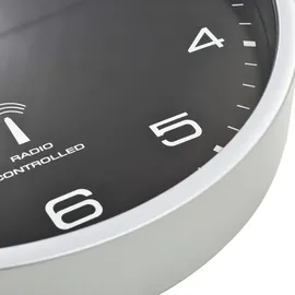 vidaXL Funkwanduhr 31 cm schwarz