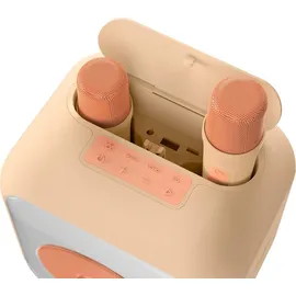 Bigben Interactive Bigben Bluetooth portabler Lautsprecher Party Karaoke Disco Licht peach AU389159 - Rosa