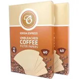 EDESIA ESPRESS – 7x80 Kegelförmige Kaffeefilter aus Papier – Kaffeefilter Nr.4 für Manuelle Kaffeemaschine, Pour-Over und Sanftes Brühen – Größe 4 Braun