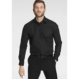 Bruno Banani BRUNO BANANI, Herren, Gr. 41/42, N-Gr, schwarz, Popeline, Obermaterial: 100% Baumwolle, Basic, 2-Knopf-Manschette verstellbar, Hemden