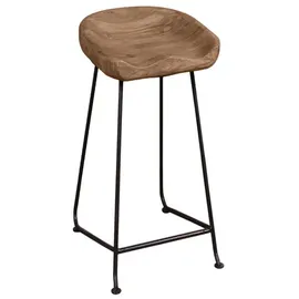 SIT Möbel Live Edge Barhocker 38 x 75 x 37 cm Schwarz
