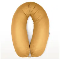 sei Design XXL Stillkissen 190x30 mit Musselin-Bezug ergonomisch, Schwangerschaftskissen Seitenschläferkissen Komfortkissen für Erwachsene, Stillkissenbezug aus 100% Bio-Baumwolle