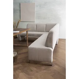exxpo - sofa fashion Eckbank EXXPO - SOFA FASHION "Intenso, modern, 263/198 cm (B/T)", beige, B:264cm H:92cm T:198cm, NaturLeder;Strukturstoff (Zusammensetzung: Polyester 100%);Luxus-Microfaser (Zusammensetzung: Aufgeflockte 100% Polyester Schicht mit Prägung);Cord