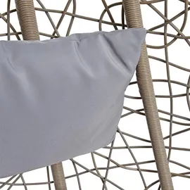 Estexo Hängesessel mit Gestell Polyrattan Hängekorb Rattan Hängestuhl Beige / Grau