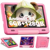 Tablet Kinder Android 13, 6 GB RAM + 128 GB ROM / TF 1 TB, Octa-Core, HD IPS-Display, Tablet 8 Zoll mit Kinder-App, Kindersicherung, Dual-Kamera, WiFi, EVA-Hüllen, Kinder Tablet ab 3 - 12 Jahre, Rose