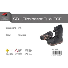 F2 Herren Snowboard Softboots - Eliminator Dual TGF Gr. 42,5 (MP 27,5) Schwarz