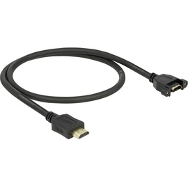 Delock HDMI Verlängerungskabel HDMI-A Stecker, HDMI-A Buchse 0.50m Schwarz 85463 High Speed-HDMI mit Ethernet, vergoldete Steckkontakte Schwar