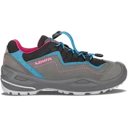 Lowa Multifunktionsschuhe Robin EVO GTX Low (wasserdicht, Veloursleder) anthrazit/türkis Kinder