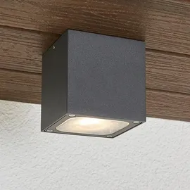 LUCANDE LED Außen-Deckenleuchte Aluminium 10x10 cm 1 x 5 W grau