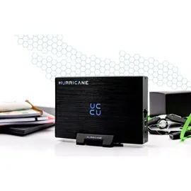 Hurricane GD35612 Externe Festplatte 3,5" USB 3.0 Desktop HDD Speicher mit Netzteil für Laptop, PC, TV, Ps4, Ps5, Xbox, kompatibel mit Windows Mac Linux