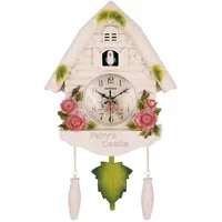 Klassische Kuckucks-Wanduhr aus Harz, Nicht, 3D-Waldmöbel, dekorative Pendeluhr für, Küche, Schule, Kinder, B