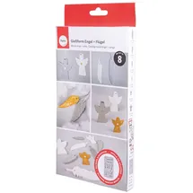 Rayher Silikon-Gießform Engel + Flügel, 8 Formen für Anhänger, zum Ausgießen mit Kreativ Beton, Art Resin Gießharz, Raysin-Gießpulver, 36115000, Grau, 26 x 14,5 x 1 cm