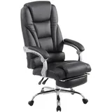 deluke DELUKE® Bürostuhl Schwarz, Leder, 68x118x64 cm, Arbeitszimmer, Bürostühle, Chefsessel