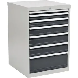 Bedrunka & Hirth Gerätebau GmbH Schubladenschrank H1019xB705xT736mm lichtgrau/grau 7 Schubl.vollauszug