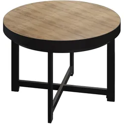 BO | Bistro Tisch | Ø80xH54cm | 50mm | Schwarzer Rand | Eiche/ Schwarz