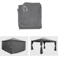 MCW 4er-Set Seitenwand für Pergola Calpe, Ersatzseitenwand Pavillon 4x4m,