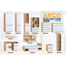 Deine Möbel 24 Kinderkommode ARCO 06 120 x 94 x 40 cm Eiche matt weiß