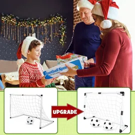 luxuskollektion 2er Set Kinder Fußballtore mit Fußbällen und Luftpumpe