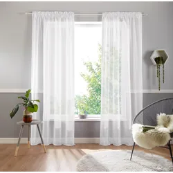 Gardine MY HOME "Ari" Gr. 5, weiß, B:140cm H:265cm, Voile, Polyester, Gardinen