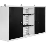 Wiltec, Werkstattschrank, Hängeschrank Grau Werkstatteinrichtung Werkbank Werkzeugschrank Lochwand (120 cm, 19 cm)
