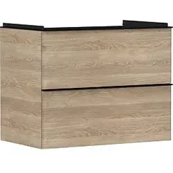 hansgrohe Xelu Q Waschtischunterschrank 54029670 780x605x475mm, 2 Schubladen, Eiche Natur, mattschwarz