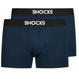 SNOCKS Herren Boxershorts aus Bio-Baumwolle 2er Pack - Dunkelbau