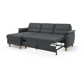 Home Affaire Ecksofa »Palmera L-Form«, Federkern, Bettfunktion und mit/ohne Bettkasten / 244 x 89 x 163 / Leder Schwarz