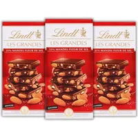 Lindt Les Grandes 31% Mandel-Fleur de Sel Feinherb Tafel 3x 150g
