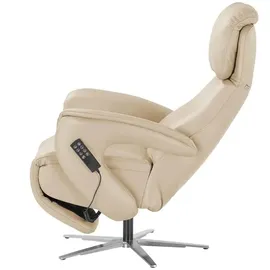 Hukla Relaxsessel Pierre Leder 75 x 126 x 177 cm Beige elektrisch