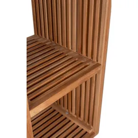 bene living Teakregal 2 Fächer 80 x 40 x 40 cm Braun