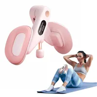 Oberschenkeltrainer Beckenbodentrainer für Frau und Männer, Beckenbodentrainer mit LED Display, Misst Wiederholungen, Zeit & Kalorien, Beinpresse Bein Beckenboden Trainingsgerät für Zuhause (Rosa)