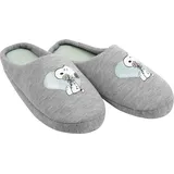UNITED LABELS The Peanuts Hausschuhe Snoopy - Herz Puschen Slipper Pantoffeln Grau - Grau