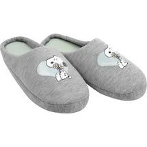 UNITED LABELS The Peanuts Hausschuhe Snoopy - Herz Puschen Slipper Pantoffeln Grau - Grau