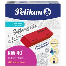 Pelikan Pelikan® 606127 Radierer RW 40 - 20 x 8 x 57 mm, rot, Kunststoff