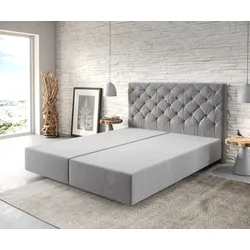 DELIFE Boxspringgestell Dream-Great 160x200 cm Mikrofaser Grau, Bettgestelle