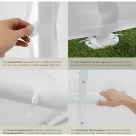 Tectake Pavillon 6 x 4 m mit Seitenteile weiß
