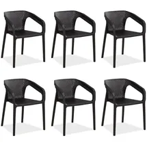 Homestyle4u 6er Set in Schwarz 2684