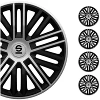 Sparco OMAC Radkappen Sparco 14 Zoll Roma Silber Grau 4tlg, (4-St) Einfache Installation, Haltbar schwarz|silberfarben