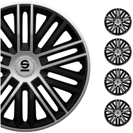 Sparco OMAC Radkappen Sparco 14 Zoll Roma Silber Grau 4tlg, (4-St) Einfache Installation, Haltbar schwarz|silberfarben